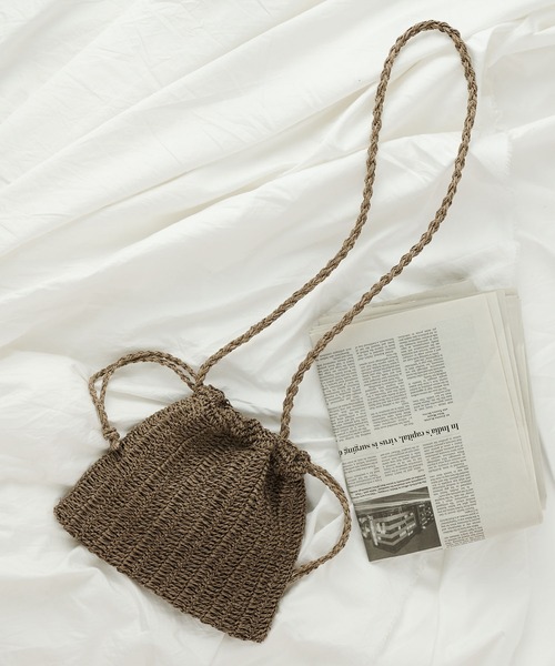 COLONY 2139（コロニートゥーワンスリーナイン）の「ペーパーミニ巾着バッグ/ショルダーバッグ（ショルダーバッグ・レディース・ブラック/アイボリー/ミント/グレイッシュベージュ・FREE）」の17枚目の写真