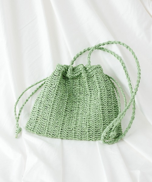 COLONY 2139（コロニートゥーワンスリーナイン）の「ペーパーミニ巾着バッグ/ショルダーバッグ（ショルダーバッグ・レディース・ブラック/アイボリー/ミント/グレイッシュベージュ・FREE）」の20枚目の写真