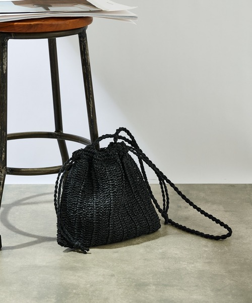 COLONY 2139（コロニートゥーワンスリーナイン）の「ペーパーミニ巾着バッグ/ショルダーバッグ（ショルダーバッグ・レディース・ブラック/アイボリー/ミント/グレイッシュベージュ・FREE）」の14枚目の写真