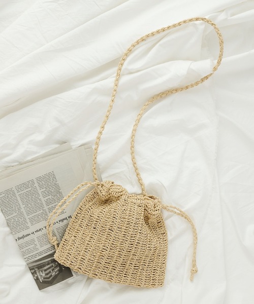 COLONY 2139（コロニートゥーワンスリーナイン）の「ペーパーミニ巾着バッグ/ショルダーバッグ（ショルダーバッグ・レディース・ブラック/アイボリー/ミント/グレイッシュベージュ・FREE）」の16枚目の写真