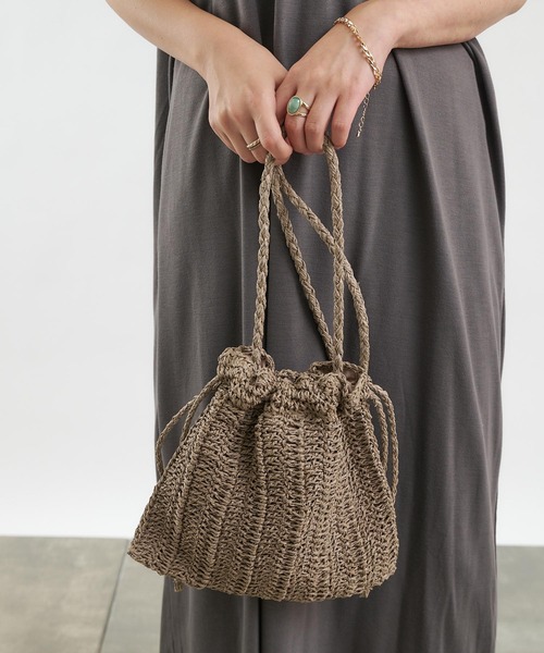 COLONY 2139（コロニートゥーワンスリーナイン）の「ペーパーミニ巾着バッグ/ショルダーバッグ（ショルダーバッグ・レディース・ブラック/アイボリー/ミント/グレイッシュベージュ・FREE）」の21枚目の写真