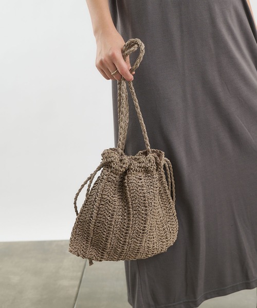 COLONY 2139（コロニートゥーワンスリーナイン）の「ペーパーミニ巾着バッグ/ショルダーバッグ（ショルダーバッグ・レディース・ブラック/アイボリー/ミント/グレイッシュベージュ・FREE）」の22枚目の写真