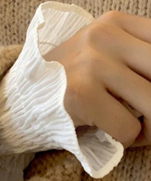 DAY CLOSET（デイ クローゼット）の「レディース シャーリングシースルーフリルブラウス（シャツ/ブラウス・レディース・ホワイト/ブラック/ブラウン・ONE SIZE）」の5枚目の写真