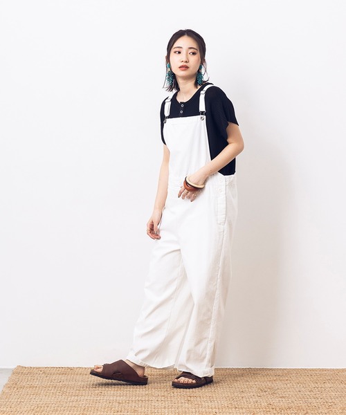 khakito（カーキト）の「綿100% 麻タッチ ヘンリーネックカットソー（Tシャツ/カットソー・レディース・ブラウン/オフホワイト/ブラック・FREE）」の21枚目の写真