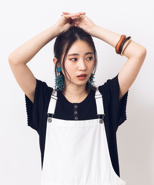 khakito（カーキト）の「綿100% 麻タッチ ヘンリーネックカットソー（Tシャツ/カットソー・レディース・ブラウン/オフホワイト/ブラック・FREE）」の15枚目の写真