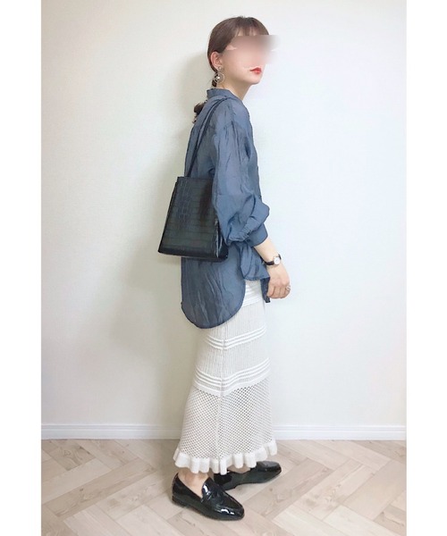 DEVICE（デバイス）の「【インフルエンサー もも × DEVICE コラボ】Rename フェイクレザー クロコ柄ショルダーバッグ（ショルダーバッグ・レディース・ブラック/ベージュ・FREE）」の5枚目の写真