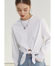 Fano Studios（ファノ ストゥディオズ）の「【Fano Studios】Front ribbon round neck long sleeve Tee FC21S071（Tシャツ/カットソー）」