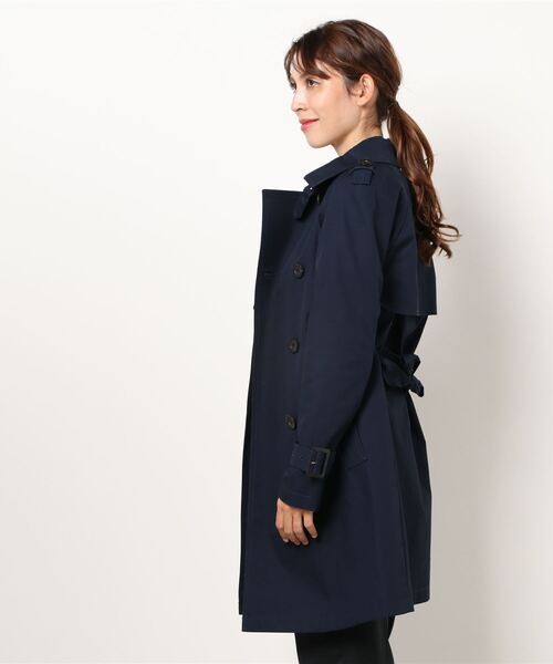 BENETTON (UNITED COLORS OF BENETTON)（ベネトンユナイテッドカラーズオブベネトン）の「ツイルオーバーサイズトレンチコート（トレンチコート・レディース・ネイビー/ベージュ・38/40/42/44）」の3枚目の写真
