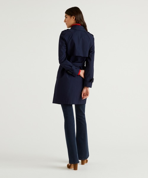 BENETTON (UNITED COLORS OF BENETTON)（ベネトンユナイテッドカラーズオブベネトン）の「ツイルオーバーサイズトレンチコート（トレンチコート・レディース・ネイビー/ベージュ・38/40/42/44）」の7枚目の写真