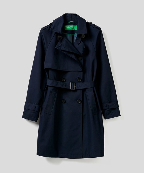 BENETTON (UNITED COLORS OF BENETTON)（ベネトンユナイテッドカラーズオブベネトン）の「ツイルオーバーサイズトレンチコート（トレンチコート・レディース・ネイビー/ベージュ・38/40/42/44）」の9枚目の写真