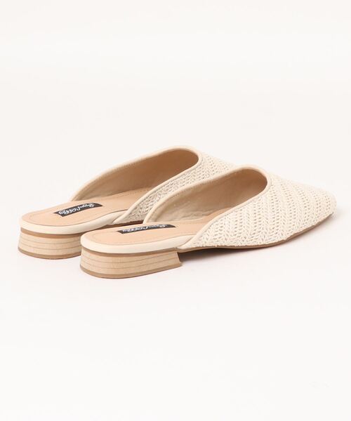 BLUEEAST（ブルーイースト）の「ストロー調メッシュフラットサンダル ミュール（サンダル・レディース・ブラック/オフホワイト・MEDIUM/LARGE）」の3枚目の写真