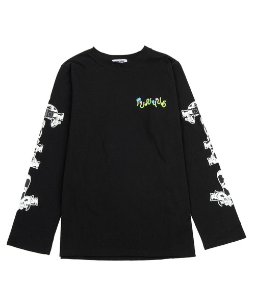 PUNYUS（プニュズ）の「スリーブプリントロンＴ（Tシャツ/カットソー・レディース・ホワイト/ブラック・1/2/4/3）」の7枚目の写真