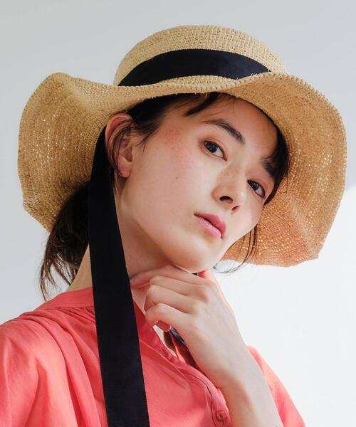 green label relaxing（グリーンレーベルリラクシング）の「CFC ラフィア リボン 2WAY ハット（ハット・レディース・ナチュラル・FREE）」の4枚目の写真