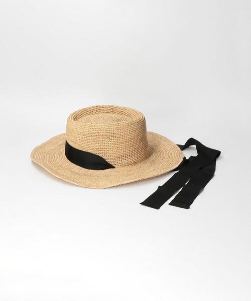 green label relaxing（グリーンレーベルリラクシング）の「CFC ラフィア リボン 2WAY ハット（ハット・レディース・ナチュラル・FREE）」の6枚目の写真