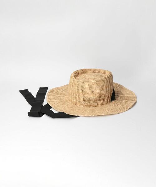 green label relaxing（グリーンレーベルリラクシング）の「CFC ラフィア リボン 2WAY ハット（ハット・レディース・ナチュラル・FREE）」の7枚目の写真