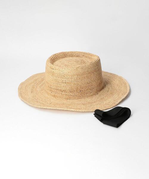 green label relaxing（グリーンレーベルリラクシング）の「CFC ラフィア リボン 2WAY ハット（ハット・レディース・ナチュラル・FREE）」の15枚目の写真