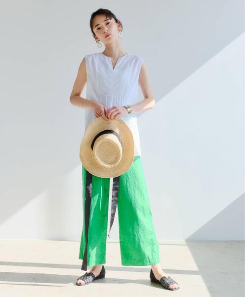 green label relaxing（グリーンレーベルリラクシング）の「CFC ラフィア リボン 2WAY ハット（ハット・レディース・ナチュラル・FREE）」の19枚目の写真