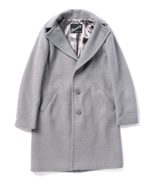 BEAMS BOY（ビームスボーイ）の「BEAMS BOY / チェスターコート **（チェスターコート・レディース・ライトグレー/ブラック・ONE SIZE）」の3枚目の写真