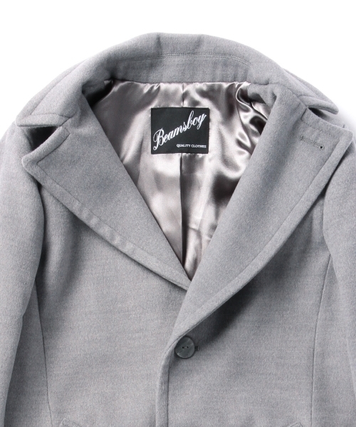 BEAMS BOY（ビームスボーイ）の「BEAMS BOY / チェスターコート **（チェスターコート・レディース・ライトグレー/ブラック・ONE SIZE）」の5枚目の写真