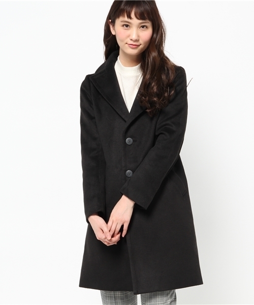 BEAMS BOY（ビームスボーイ）の「BEAMS BOY / チェスターコート **（チェスターコート・レディース・ライトグレー/ブラック・ONE SIZE）」の2枚目の写真