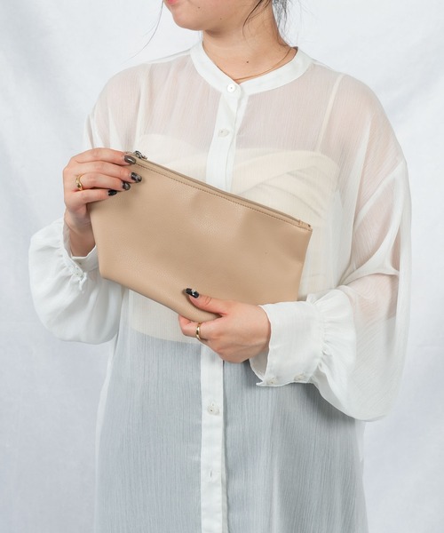 Loco Ocean（ロコオーシャン）の「フェイクレザーポーチ付きトートバッグ（トートバッグ・レディース・ホワイト/グレイッシュベージュ/キャメル/ブラック・ONE SIZE）」の8枚目の写真