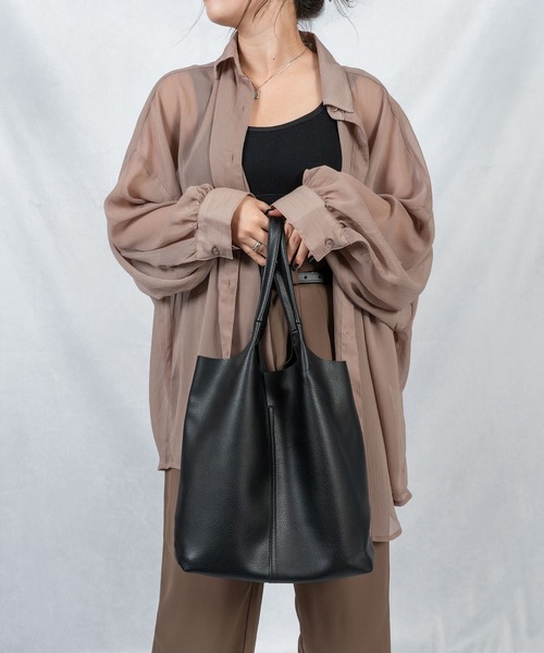 Loco Ocean（ロコオーシャン）の「フェイクレザーポーチ付きトートバッグ（トートバッグ・レディース・ホワイト/グレイッシュベージュ/キャメル/ブラック・ONE SIZE）」の10枚目の写真