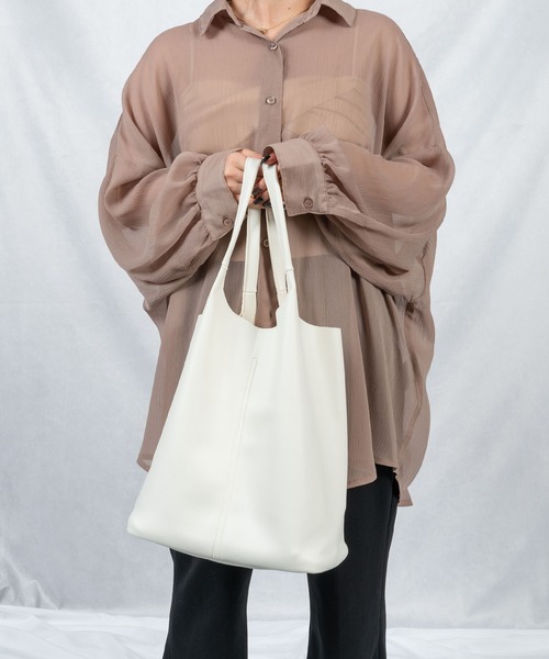 Loco Ocean（ロコオーシャン）の「フェイクレザーポーチ付きトートバッグ（トートバッグ・レディース・ホワイト/グレイッシュベージュ/キャメル/ブラック・ONE SIZE）」の14枚目の写真