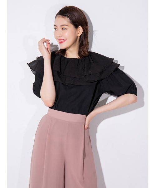 fifth calin(フィフスカラン)の「ラッフルカラーブラウス(シャツ/ブラウス・レディース・ホワイト/ブラック・MEDIUM)」の18枚目の写真