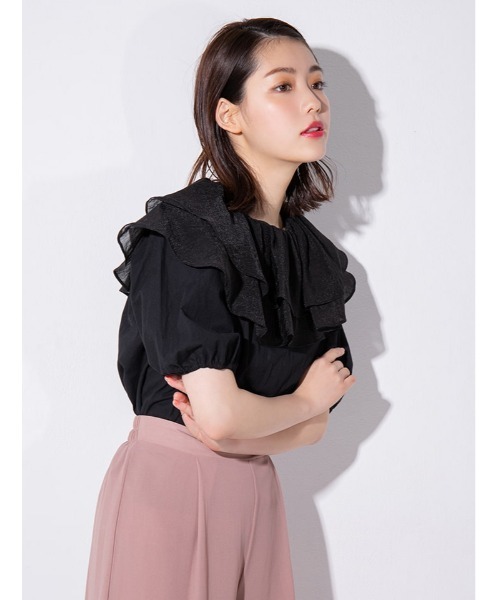 fifth calin(フィフスカラン)の「ラッフルカラーブラウス(シャツ/ブラウス・レディース・ホワイト/ブラック・MEDIUM)」の17枚目の写真