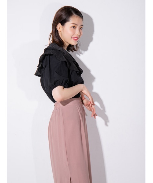 fifth calin(フィフスカラン)の「ラッフルカラーブラウス(シャツ/ブラウス・レディース・ホワイト/ブラック・MEDIUM)」の16枚目の写真