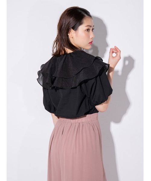 fifth calin(フィフスカラン)の「ラッフルカラーブラウス(シャツ/ブラウス・レディース・ホワイト/ブラック・MEDIUM)」の15枚目の写真