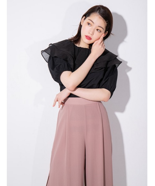 fifth calin(フィフスカラン)の「ラッフルカラーブラウス(シャツ/ブラウス・レディース・ホワイト/ブラック・MEDIUM)」の14枚目の写真