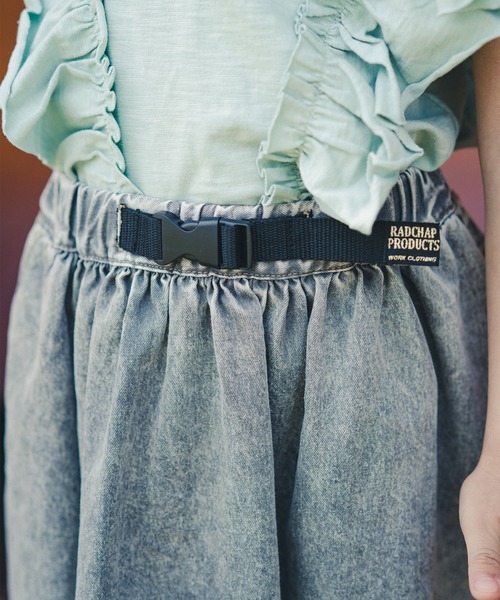 RADCHAP（ラッドチャップ）の「デニムギャザースカート（デニムスカート・キッズ・サックスブルー/グレー・XL/M/L/S）」の9枚目の写真