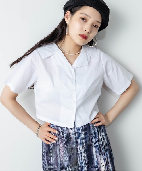 RASVOA（ラスボア）の「オープンカラーセーラーシャツ（シャツ/ブラウス・レディース・ブラック/オフホワイト/ブラック系その他・FREE）」の12枚目の写真