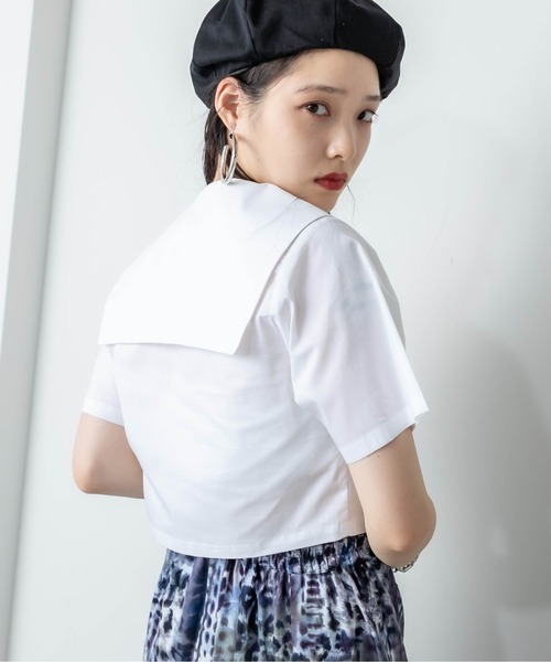 RASVOA（ラスボア）の「オープンカラーセーラーシャツ（シャツ/ブラウス・レディース・ブラック/オフホワイト/ブラック系その他・FREE）」の14枚目の写真