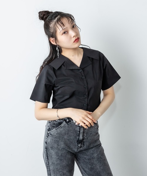 RASVOA（ラスボア）の「オープンカラーセーラーシャツ（シャツ/ブラウス・レディース・ブラック/オフホワイト/ブラック系その他・FREE）」の18枚目の写真