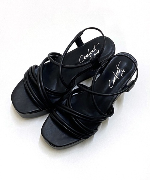 AS KNOW AS PINKY（アズノゥアズピンキー）の「厚底チューブサンダル（サンダル・レディース・ブラック/パープル/アイボリー・M/L）」の2枚目の写真