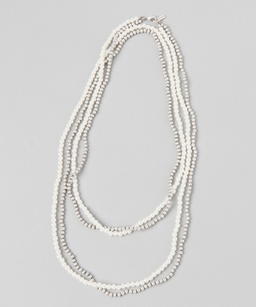 JEANASIS（ジーナシス）の「パール・チェーンロングネックレス/950405（ネックレス・レディース・シルバー・FREE）」の3枚目の写真