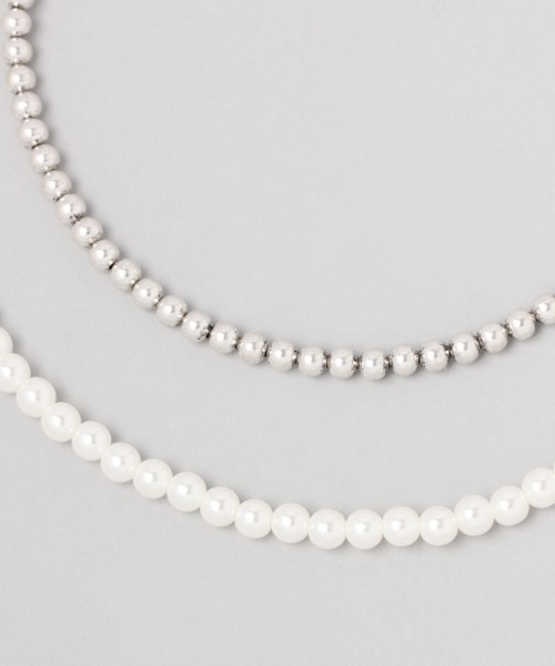 JEANASIS（ジーナシス）の「パール・チェーンロングネックレス/950405（ネックレス・レディース・シルバー・FREE）」の4枚目の写真