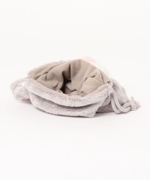 nici（ニキ）の「nici/フィギュアフェイスポーチ グレーキャット 巾着袋 もこもこ（ポーチ・レディース・グレー・ONE SIZE）」の9枚目の写真