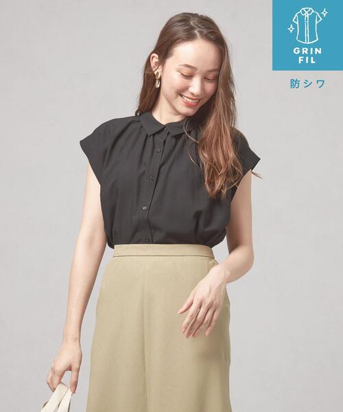 closet story（クローゼットストーリー）の「＜closet story＞CSC レギュラーカラー ギャザーシャツ [イージーケア]（シャツ/ブラウス・レディース・ホワイト/ブラック/ケリー・FREE）」の3枚目の写真