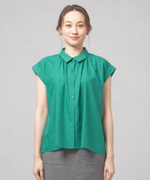 closet story（クローゼットストーリー）の「＜closet story＞CSC レギュラーカラー ギャザーシャツ [イージーケア]（シャツ/ブラウス・レディース・ホワイト/ブラック/ケリー・FREE）」の4枚目の写真