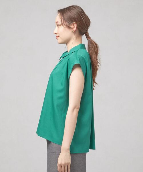 closet story（クローゼットストーリー）の「＜closet story＞CSC レギュラーカラー ギャザーシャツ [イージーケア]（シャツ/ブラウス・レディース・ホワイト/ブラック/ケリー・FREE）」の5枚目の写真