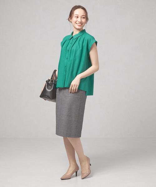 closet story（クローゼットストーリー）の「＜closet story＞CSC レギュラーカラー ギャザーシャツ [イージーケア]（シャツ/ブラウス・レディース・ホワイト/ブラック/ケリー・FREE）」の8枚目の写真