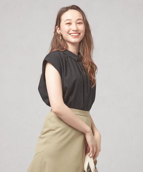 closet story（クローゼットストーリー）の「＜closet story＞CSC レギュラーカラー ギャザーシャツ [イージーケア]（シャツ/ブラウス・レディース・ホワイト/ブラック/ケリー・FREE）」の11枚目の写真