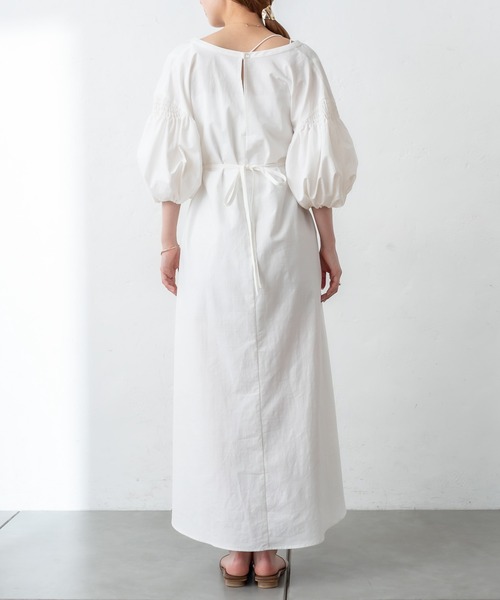 mystic（ミスティック）の「半袖ボリュームスリーブワンピース（ワンピース・レディース・ブラック/パープル/オフホワイト・FREE）」の12枚目の写真