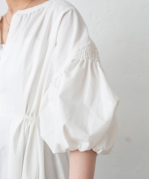 mystic（ミスティック）の「半袖ボリュームスリーブワンピース（ワンピース・レディース・ブラック/パープル/オフホワイト・FREE）」の16枚目の写真