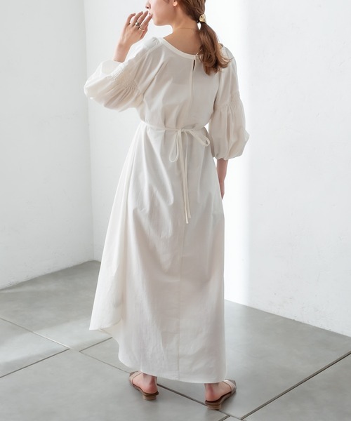 mystic（ミスティック）の「半袖ボリュームスリーブワンピース（ワンピース・レディース・ブラック/パープル/オフホワイト・FREE）」の13枚目の写真