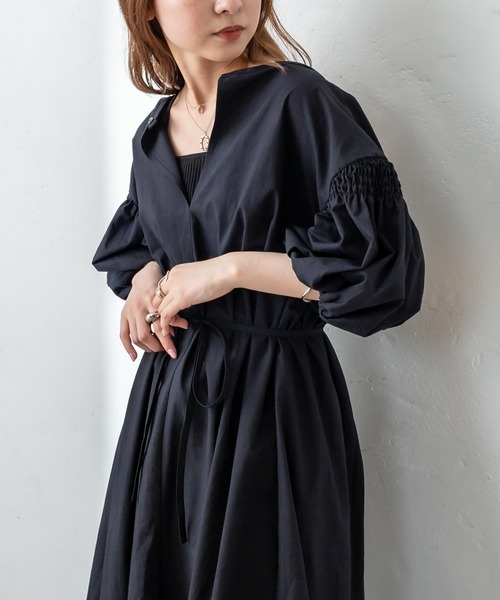 mystic（ミスティック）の「半袖ボリュームスリーブワンピース（ワンピース・レディース・ブラック/パープル/オフホワイト・FREE）」の8枚目の写真