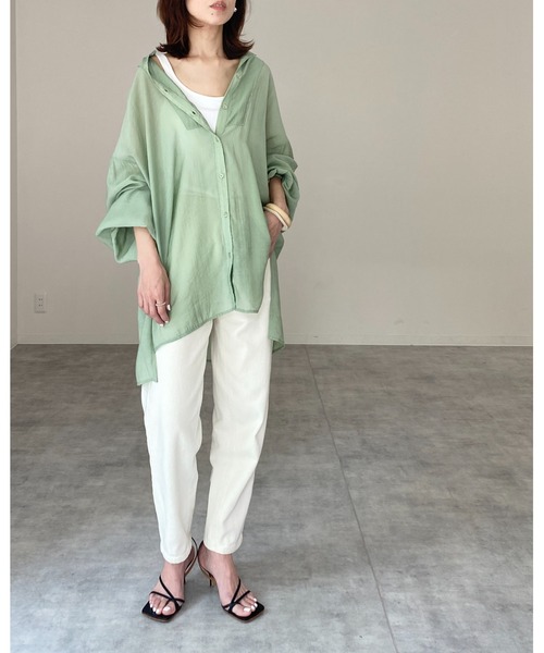 極美品✨SHENERY ウエスタンシアーシャツ　バンドカラー　長袖　ホワイト 極美品✨SHENERY ウエスタンシアーシャツ バンドカラー 長袖